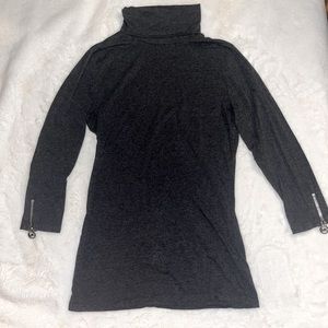 Grey MK turtle neck sweater with zipper cuffs